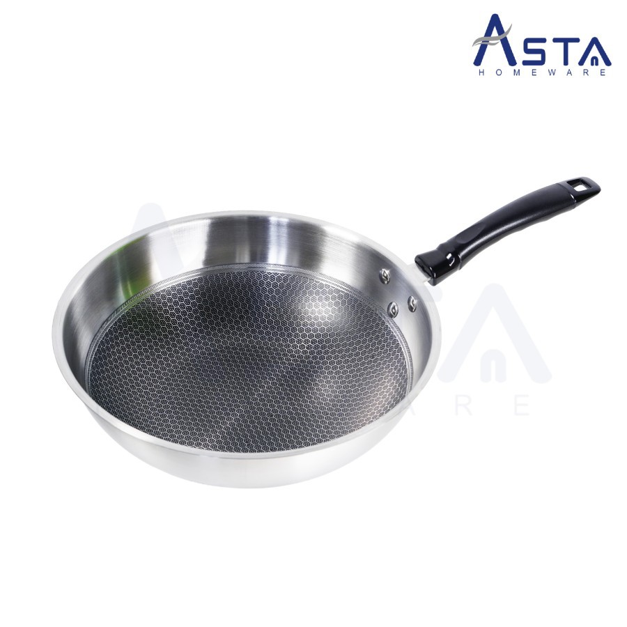 Hachi Wok - Wajan 32cm Stainless 3 Lapis, Anti Gores, Kuat dan Tebal