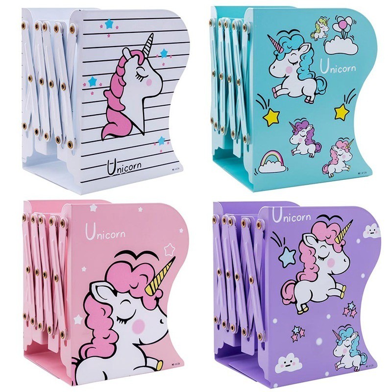  Rak Buku Lipat  Model Unicorn Bahan Metal untuk Pesta Ulang 