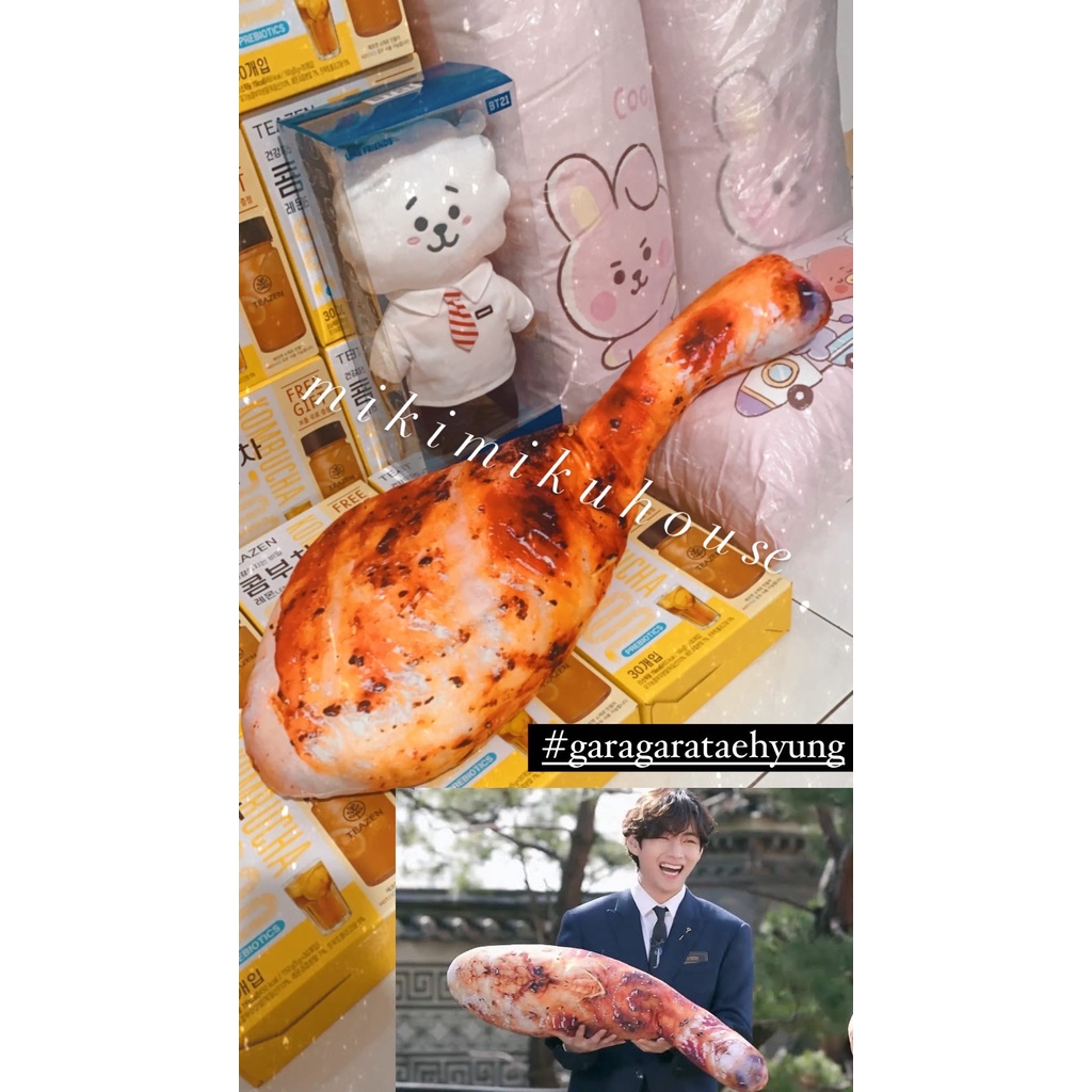 BTS CHICKEN LEG QUIZ ON THE BLOCK PLUSH TOY DOLL CUSHION AYAM BONEKA JUMBO BT21 KOREA OFFICIAL