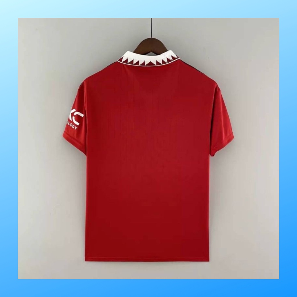 jersey futsal pria kaos sepak bola club baju mu home atasan grade ori wanita dewasa t-shirt seragam custom jersy outfit klub olahraga kostum jarsey soccer pakaian oblong sports suit apparel merah polos