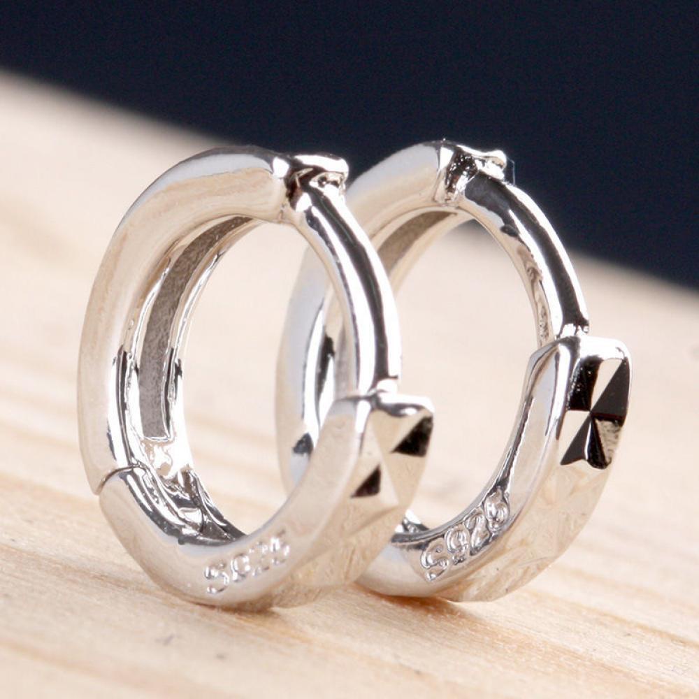 Solighter Anting Korea Hoop Simple Silver Plated