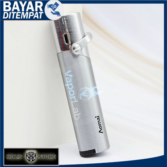 mancis korek api bara gas isi ulang AOMAI 7204 torch lighter unik - 9852 - SILVER