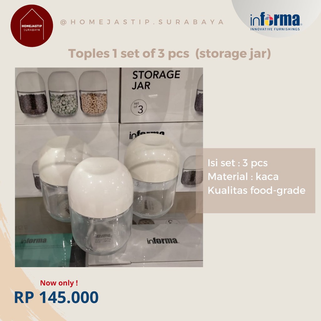 TOPLES PUTIH KACA SET by INFORMA