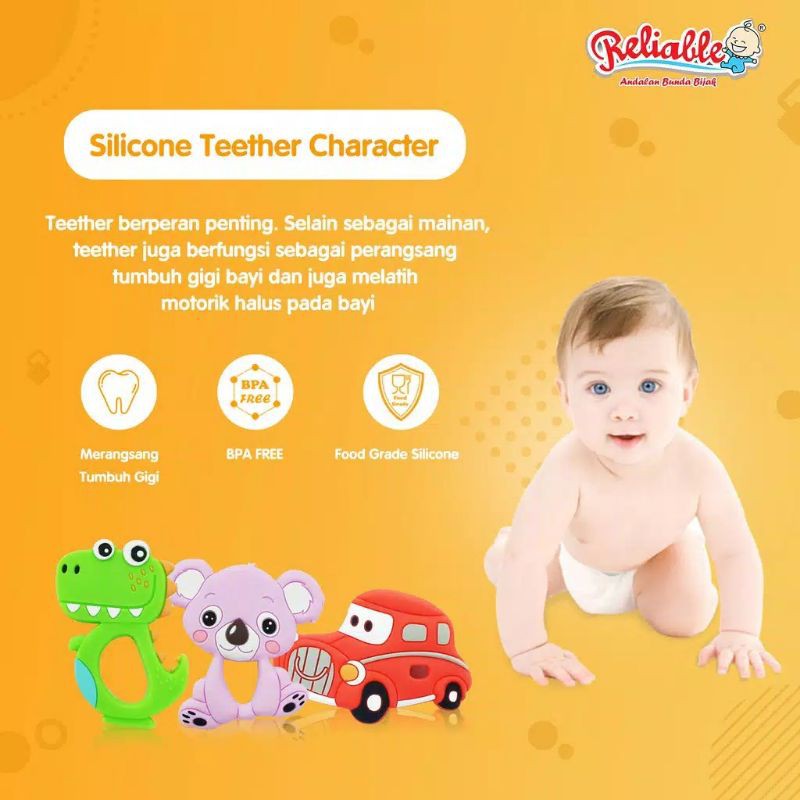 Reliable Silicone Teether Character 8899 (Gigitan Bayi)