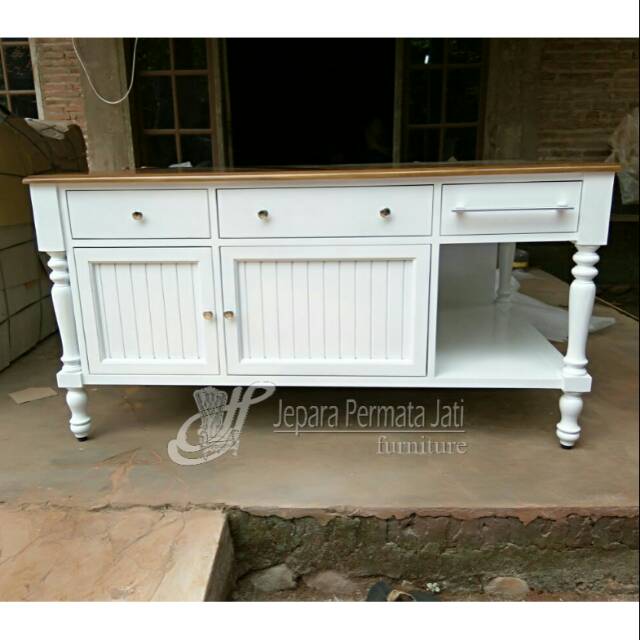 Island table vintage klasik / Meja bar / meja makan / buppet dapur furniture jepara
