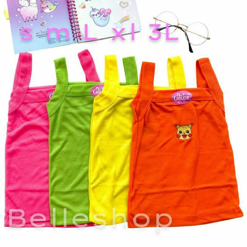 BELLE- SINGLET ANAK BORDIR SABLON MOTIF KAOS DALAM ANAK