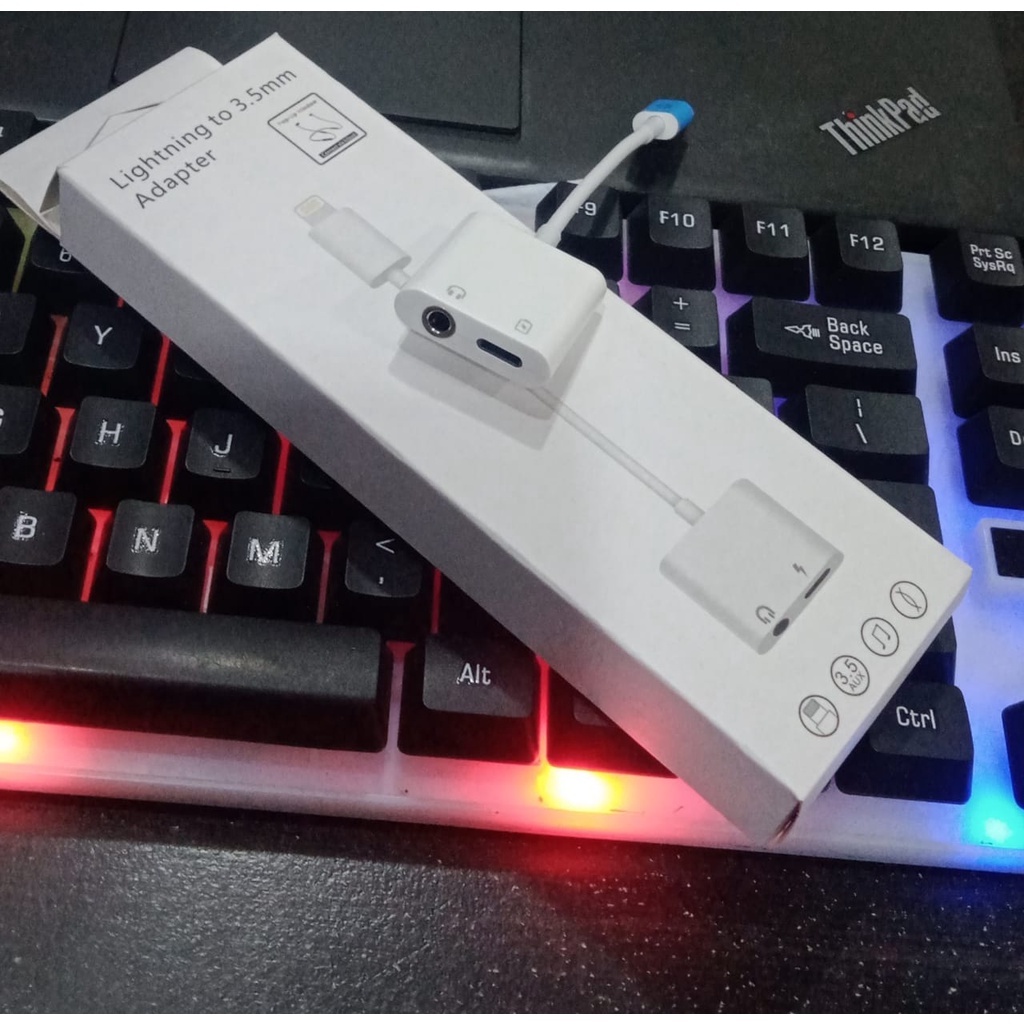 Lightning Iphone To 3.5mm / Dual Lightning Audio &amp; Charge Adapter