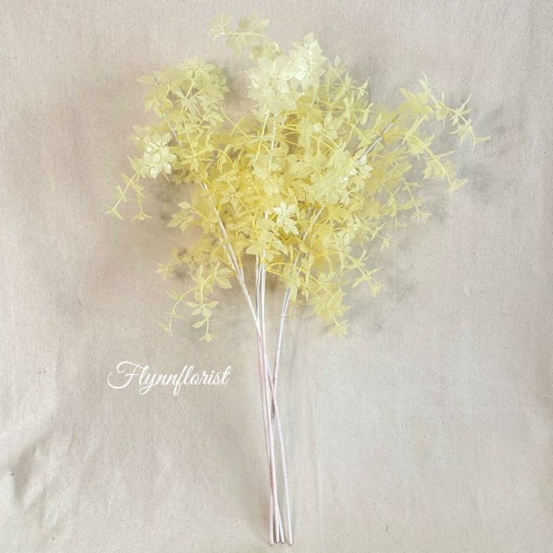 Lilac Flower (satuan) Bunga Artificial / Bunga Plastik / Bunga Dekorasi / Pernikahan-Kuning