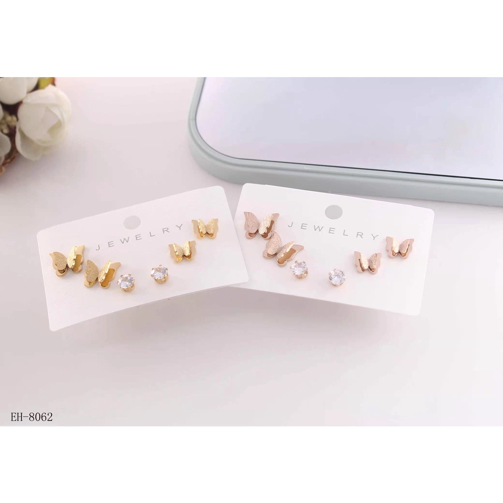 Anting titanium perhiasan fashion 8087,8062