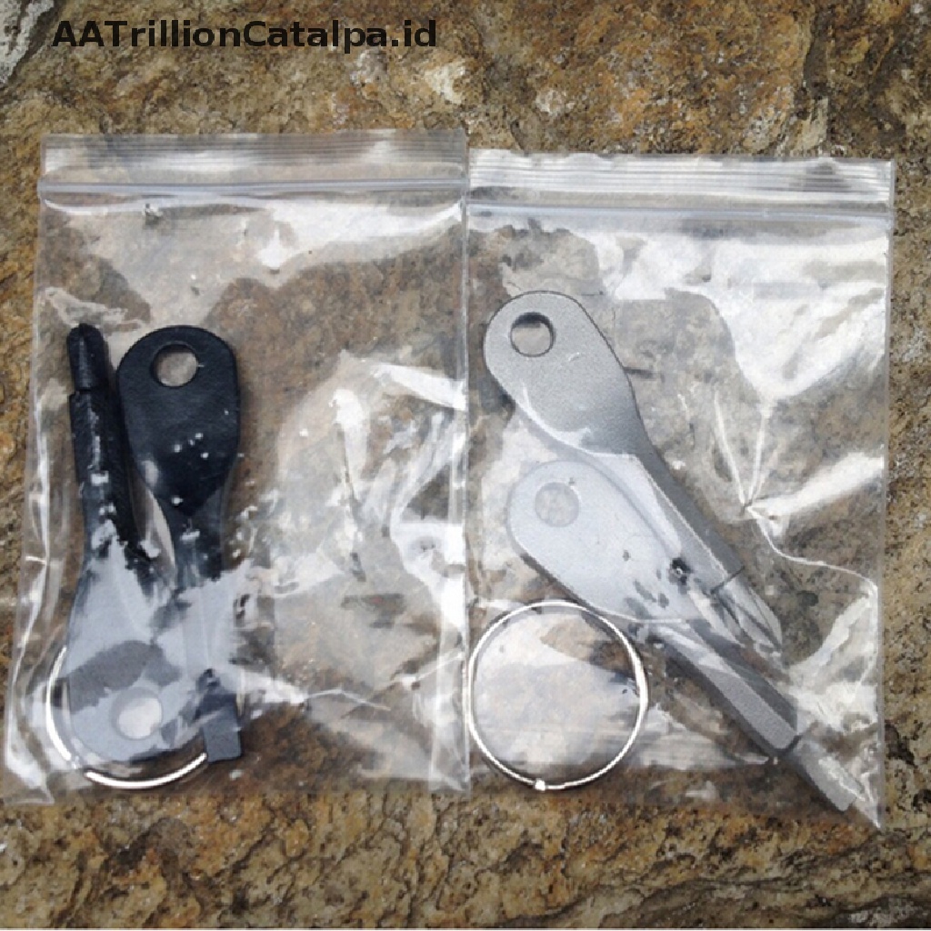 Aatrillioncatalpa 2 Kunci Saku EDC Multifungsi Bahan Stainless Steel Untuk Outdoor