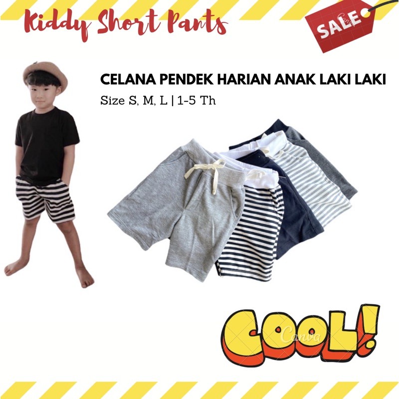 Kiddy Short Pants Celana Pendek Harian Anak Laki Laki Premium / Celana Pendek Anak Cowok 5 Th Murah