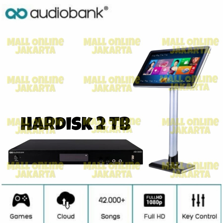 Paket karaoke Audiobank Ab3000 dvd player ab 3000 Layar touchscreen