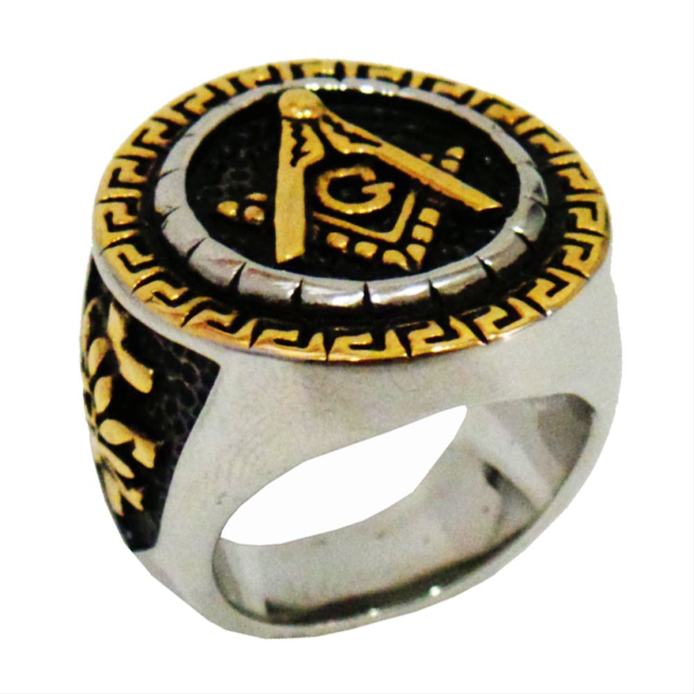 Cincin Freemasons Silver Gold Masonic Leaf terbatas