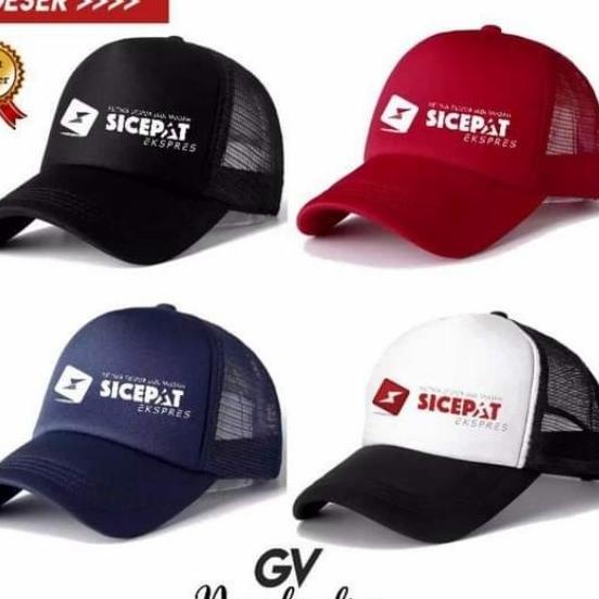 Grosir Topi Jaring Sicepat Kurir Banyak Warna Logo Custom - Hitam
