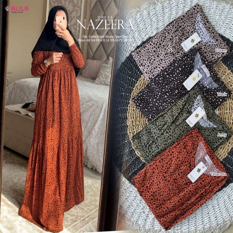 NAZEERA DRESS/ GAMIS BUSUI/ DRESS PREMIUM/ GAMIS VISCOUSE/ GAMIS MOTIF MACAN LEOPARD