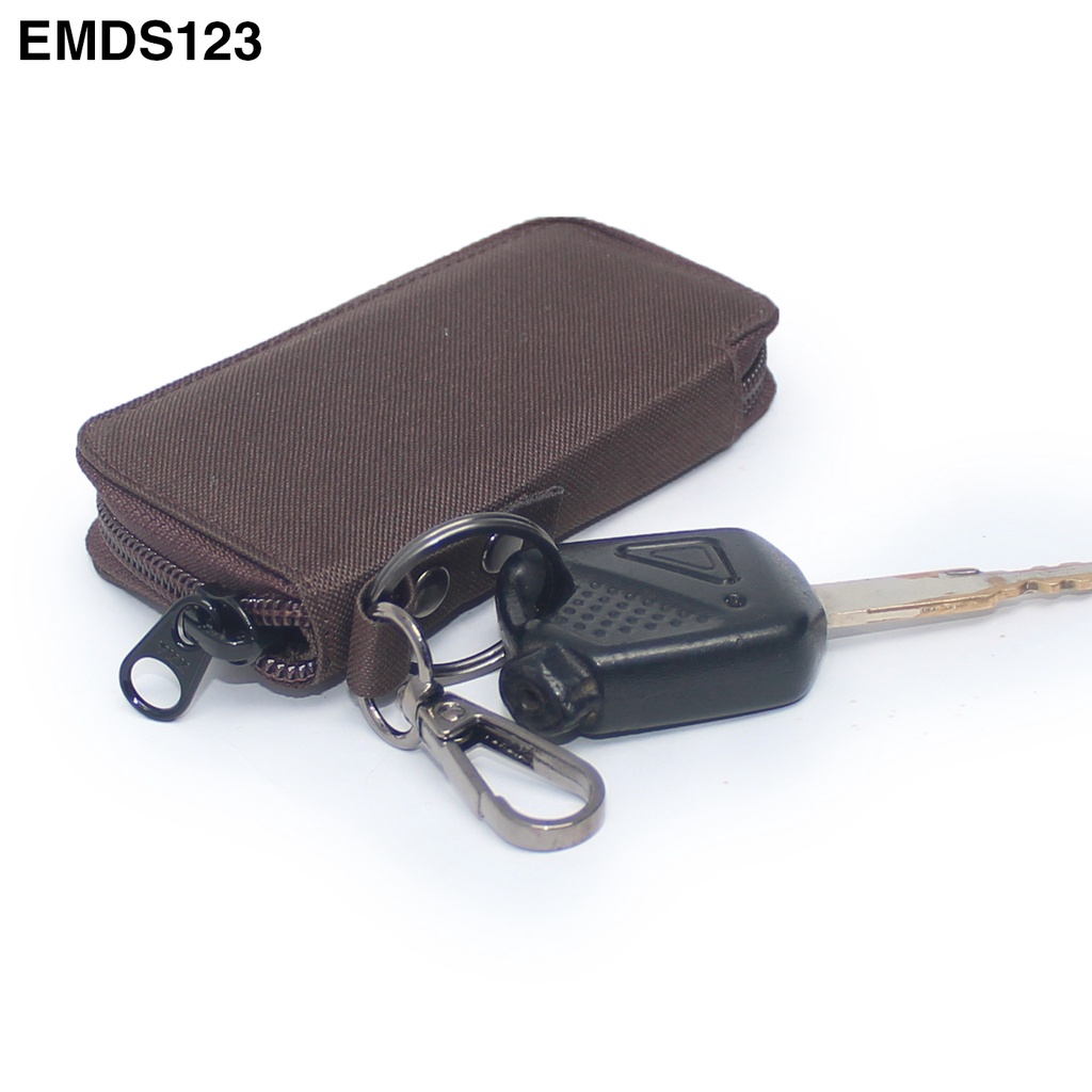 EMDS123 Gantungan Kunci Remote motor mobil keyless Dompet STNK - COKLAT