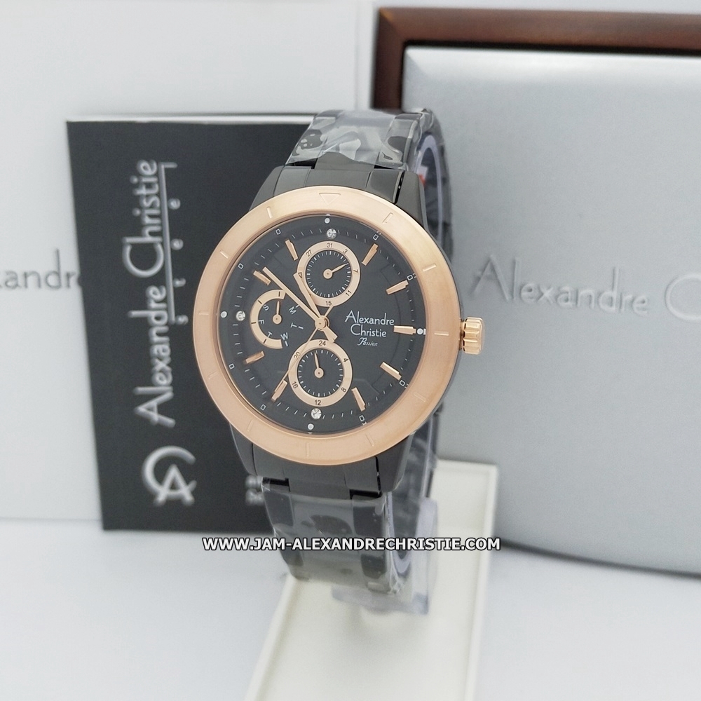 Jam Tangan Wanita Alexandre Christie AC 2823 BF BLRG blackrosegold Ori