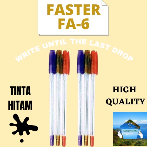 

Faster FA6 Bolpoin hitam / Pulpen hitam High quality