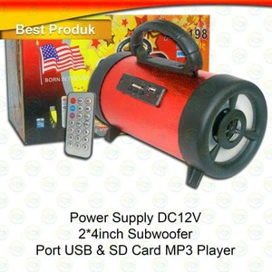Speaker usb & sd card mp3 player red
