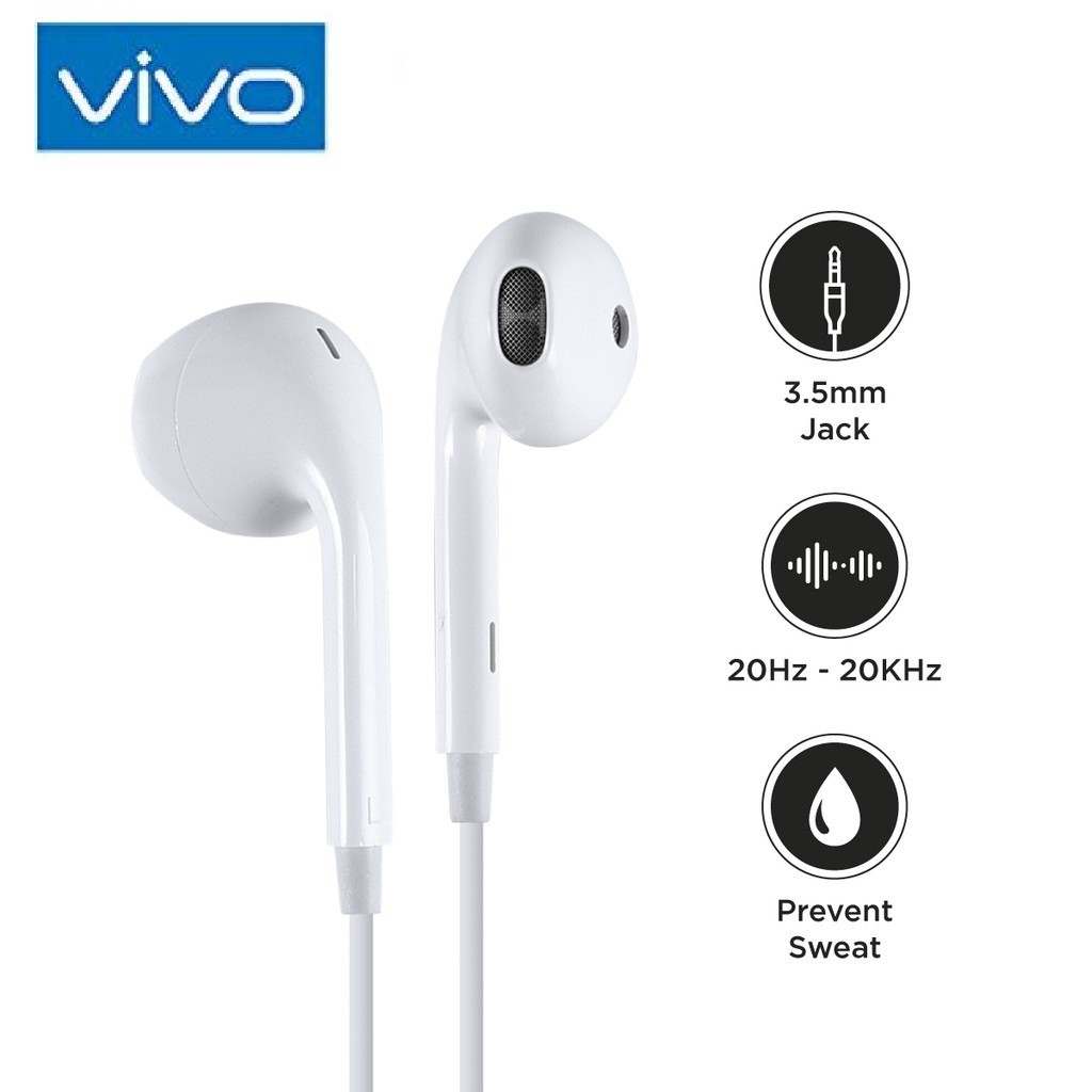 Handsfree Vivo Original Non Pack - Earphone Headset Jack 3.5mm