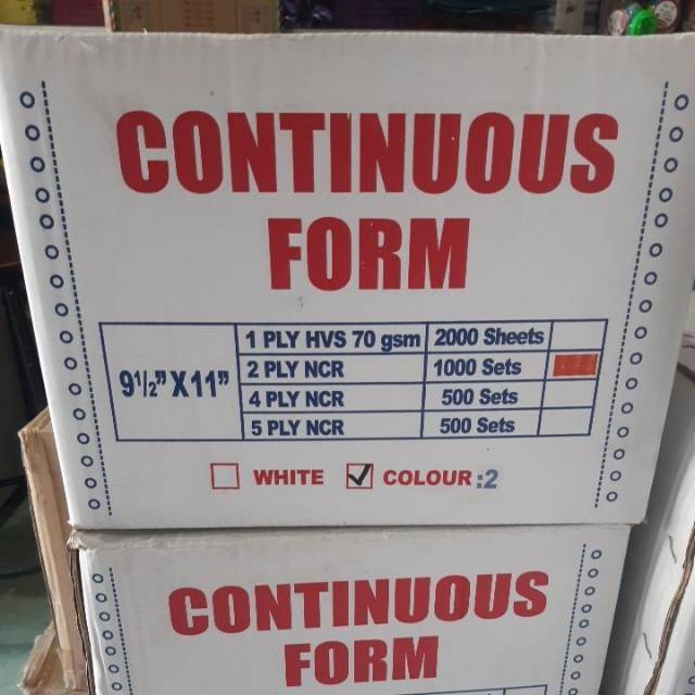 

Kertas komputer / continuous form 2 ply (1000 set)