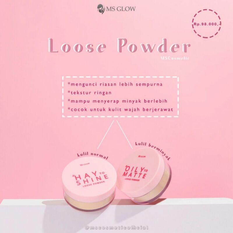 Loose Powder Ms Glow /  Ms Glow Official / Ms Glow Sangatta / Bedak Tabur / Bedak Tabur Ms Glow