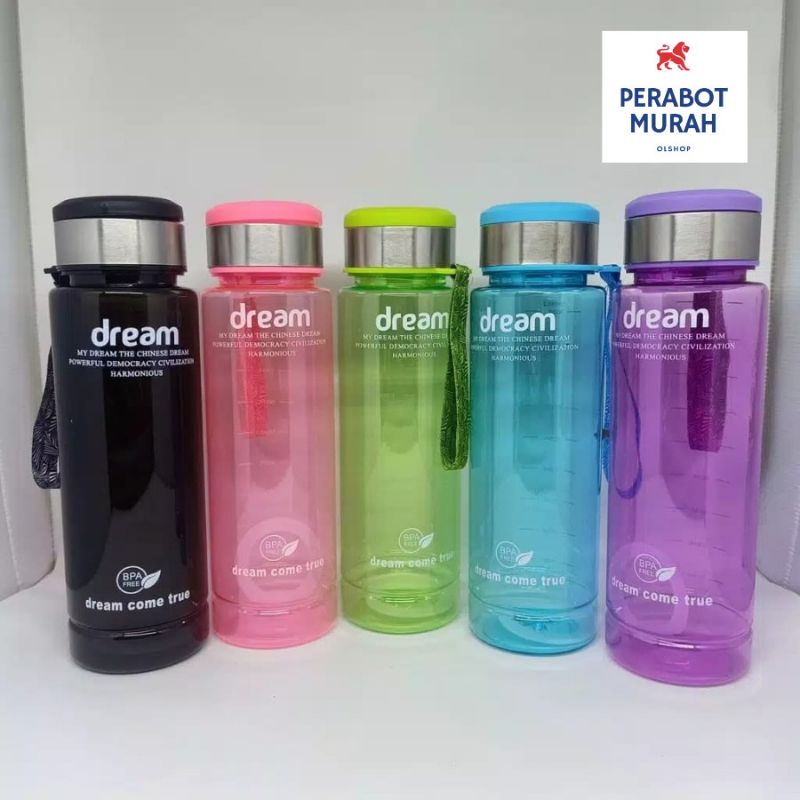 Botol Minum Plastik Berkualitas Food Grade Dream Come True 1000 ML / Drink Bottle Sporty 1Liter