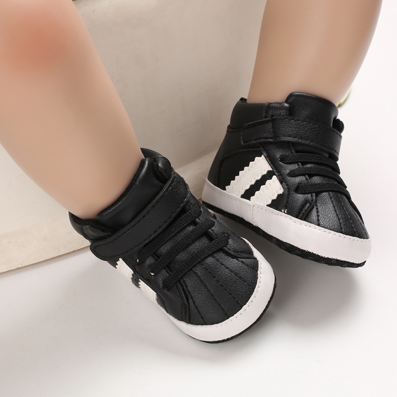 Sepatu Prewalker Bayi Laki Laki Umur 0 - 12 Bulan Baby Prewaker Shoes Sepatu Prewalker Bayi Sepatu Boot Anak Bayi Laki Laki Perempuan Murah Umur 0 - 14 Bulan, umur 1 Tahun Hitam AK 07