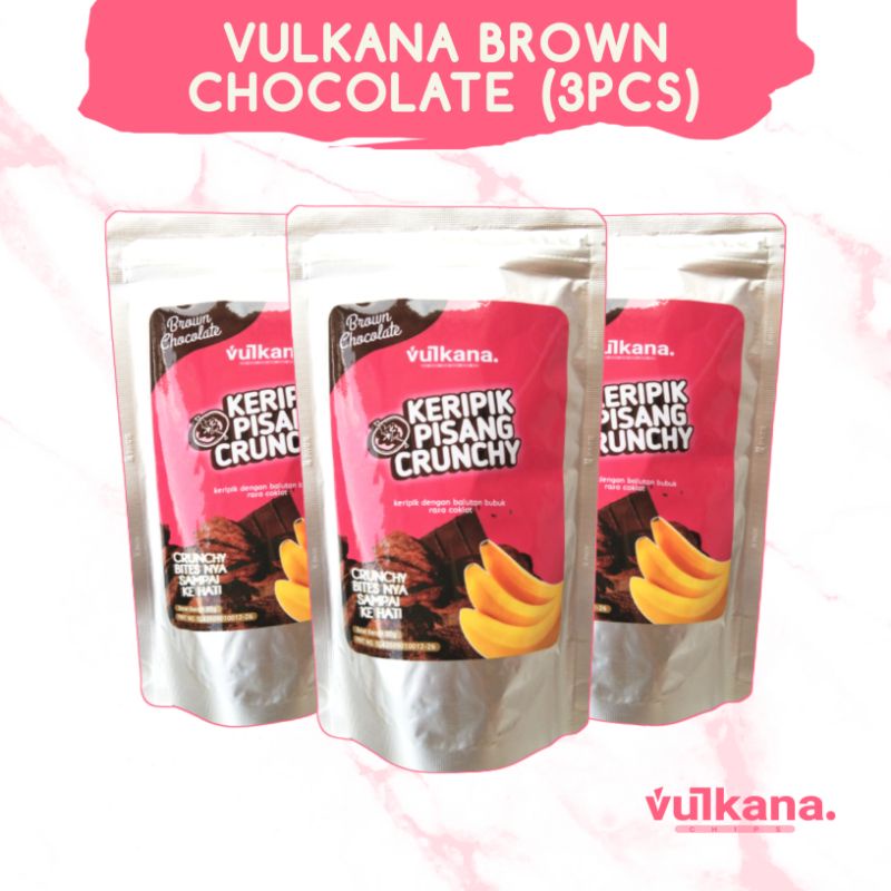 

Keripik Pisang Vulkana rasa coklat 80g isi 3pcs