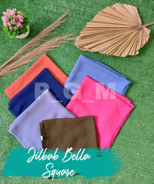 BELLA SQUARE KERUDUNG SEGIEEMPAT Hijab Pollycotton KERUDUNG SEGIEMPAT POLOS BELLA SQUARE BISA COD