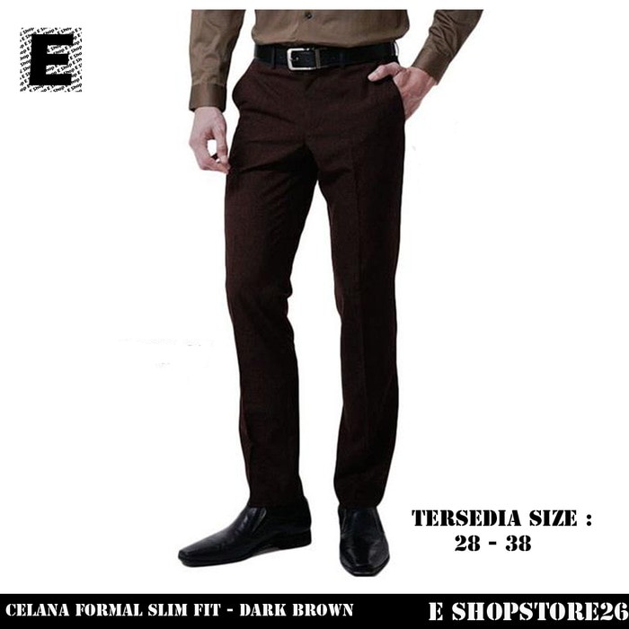 Celana Kerja Formal slim fit Pria - Coklat