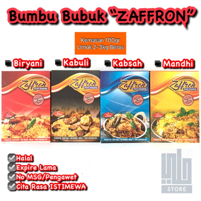 

Siap Kirim Grosir Bumbu Zaffron Bumbu Bubuk Instant Kabuli Biryani Mandi Kabsah - Kabsah