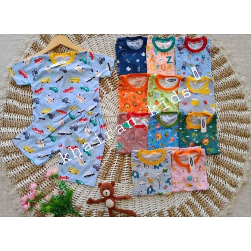 Setelan Kaos Anak Laki Laki Cowok Baju Setelan Anak Pria Cewek Motif Umur 1 2 3 4 5 Thun