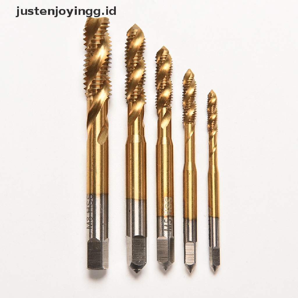 Kit Sekrup Ulir Metrik Spiral Metrik Bahan Baja Kecepatan Tinggi Model M3 M4 M5 M6 M8