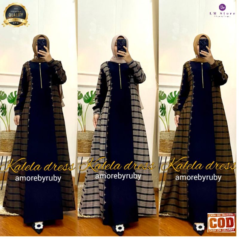Gamis Abaya Terbaru Kalela Dress Wanita Original Brand Amore by Ruby Fashion Muslimah Terkini Dres K