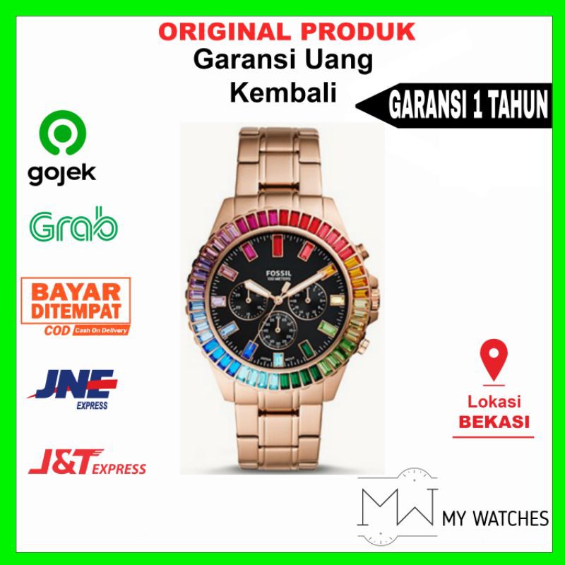 Fossil Garrett HR Gen 5 Smartwatch - Jam Tangan Pintar Hitam Stainless Steel dan Karet Hitam