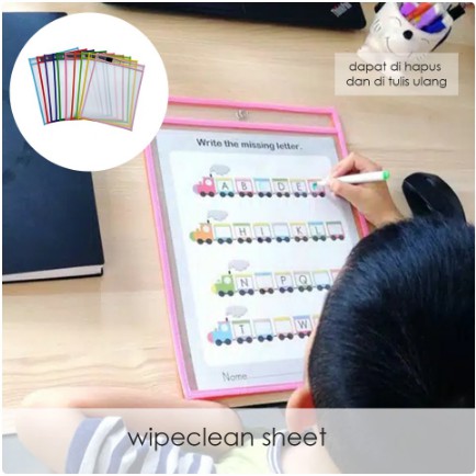 

WIPE CELAN SHEET rewritable sheet - tempat dokumen -montessori di rumah