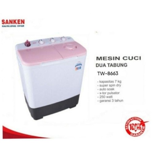Mesin Cuci 2 Tabung SANKEN TW 8663