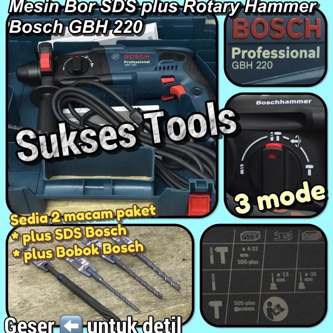 GBH 220 GBH220 Mesin Bor Bobok Beton Bosch SDS Plus Rotary Hammer 22mm