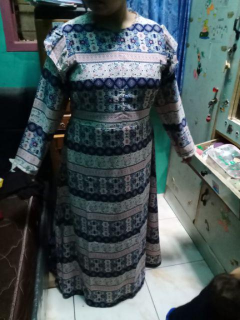Gamis Batik Sayap - Sleting Depan Jumbo Xxl Bumil Busui Murah Grosir Muslimah Tali Maxi Syari