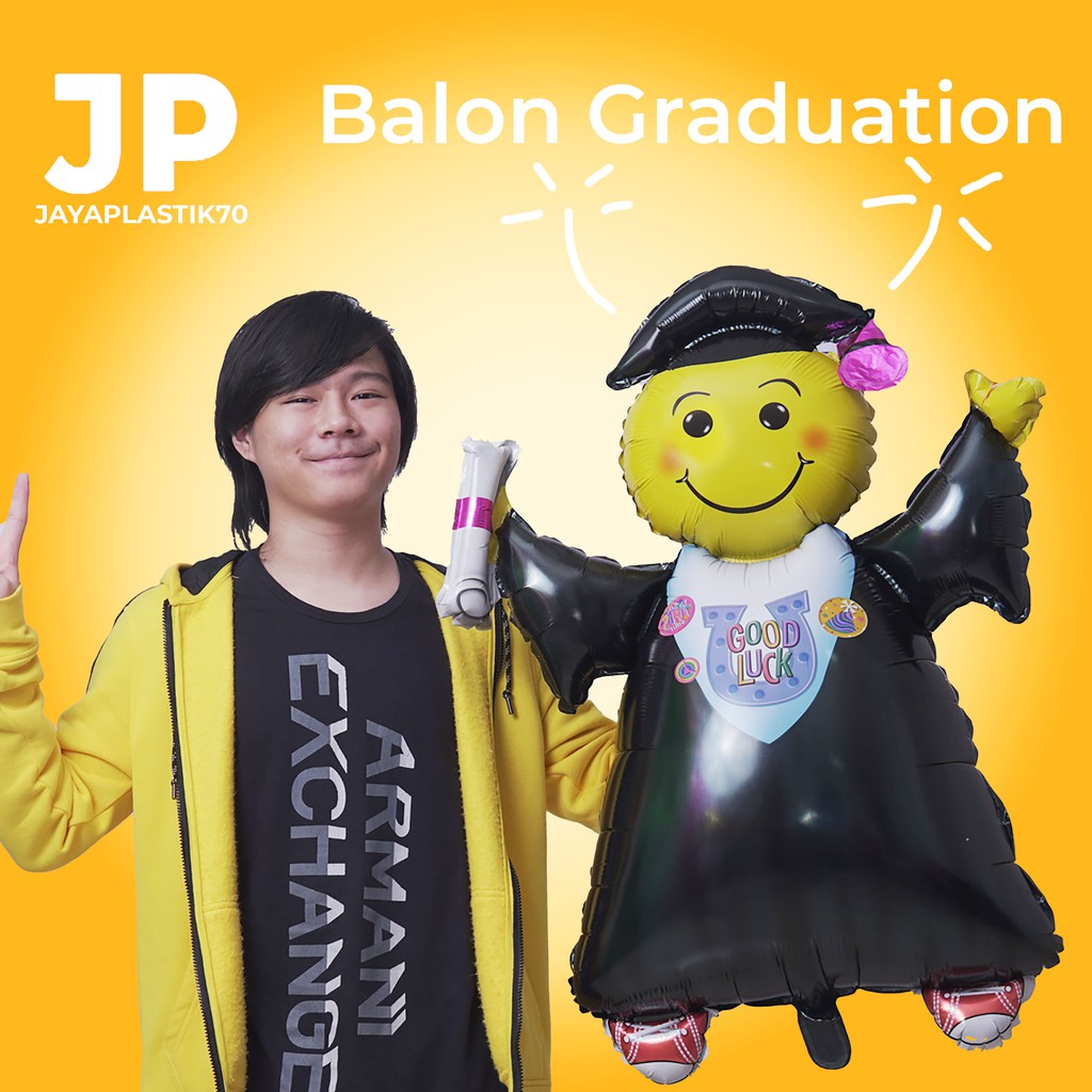 Balon foil Graduation Uk 1 Meter WISUDA/KELULUSAN/SARJANA