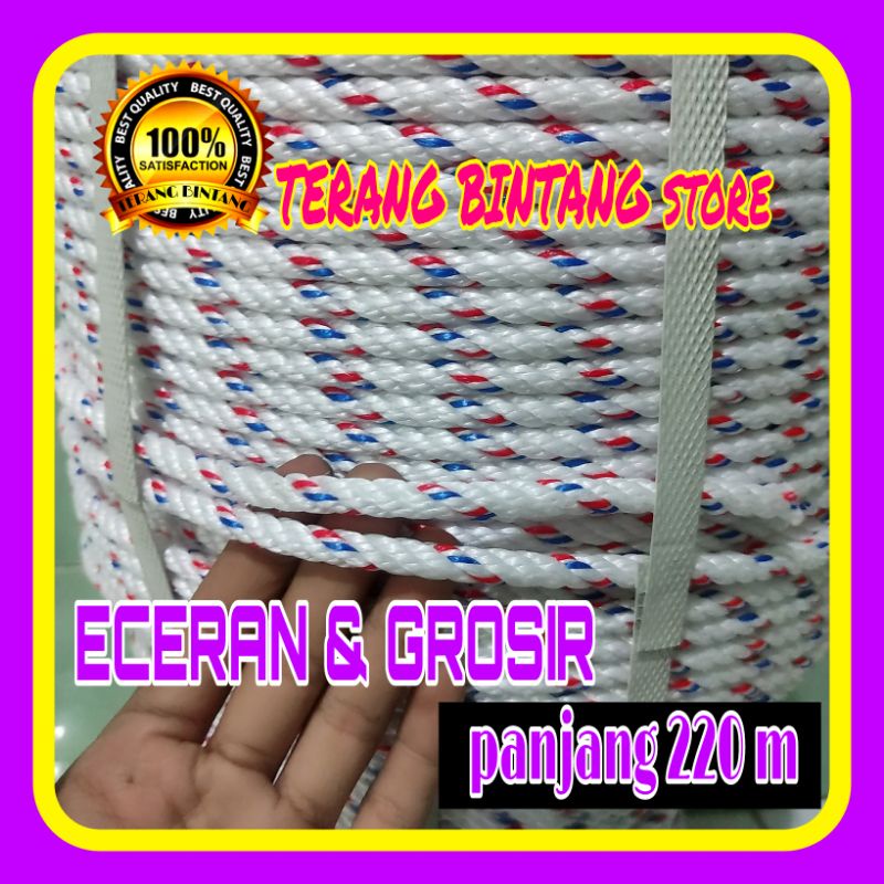 

TAMBANG ROLL 7MM 220 METER/TALI TAMBANG PENGIKAT BARANG TRUCK,PICK UP,LOSBAK.PENGIKAT HEWAN DLL
