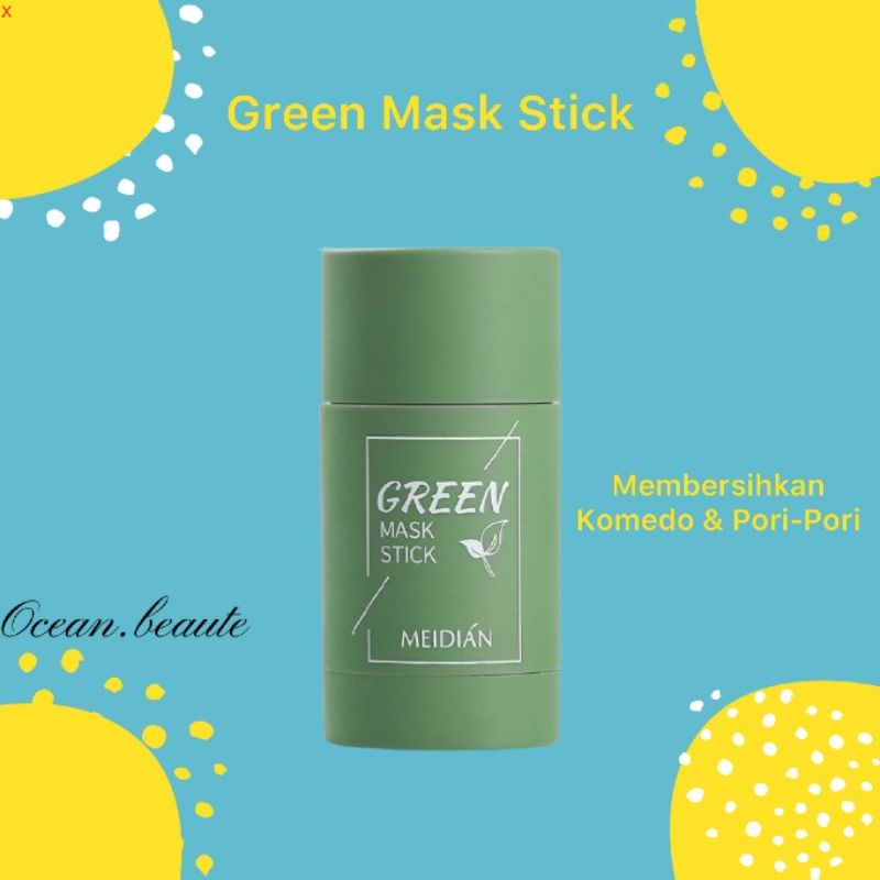 Green Mask Stick Original / Meidian Green Mask Stick / Green Mask Tea / Penghilang Komedo &amp; Jerawat