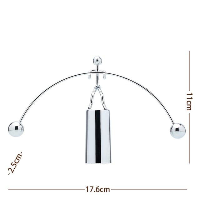 Pajangan Meja Stickman Cradle Dynamic Balance Instrument Ball Pendulum - Silver