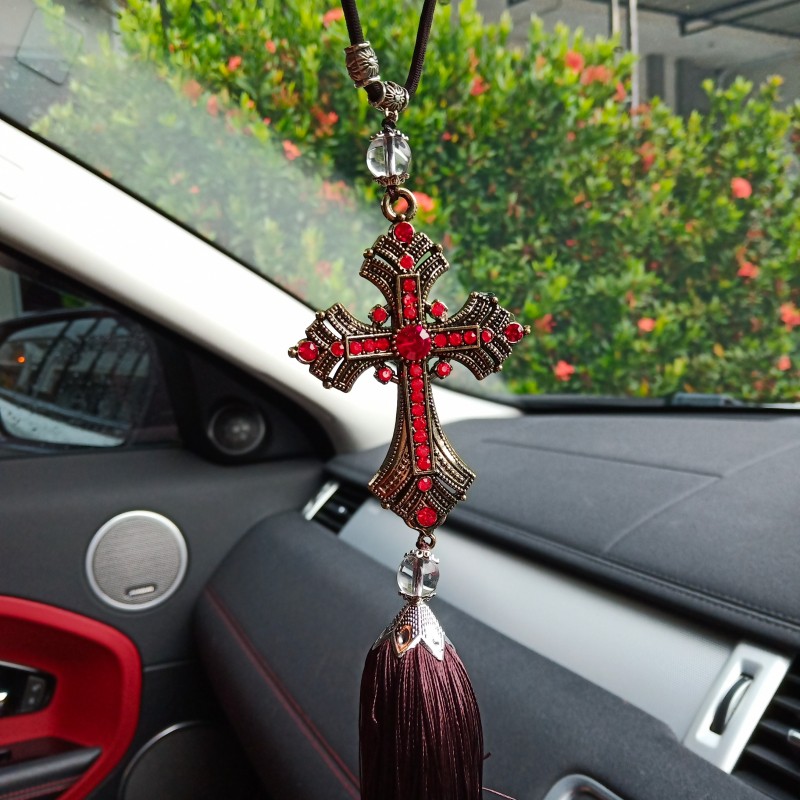 Gantungan Spion Mobil SALIB DIAMOND Christian Cross