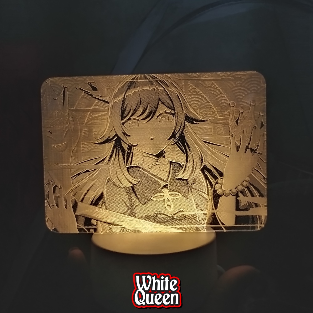 Hu Tao lampu Hias led 3D - lampu tidur acrlylic Genshin Impact HuTao -  Lampu LED Akrilik Anime 3D