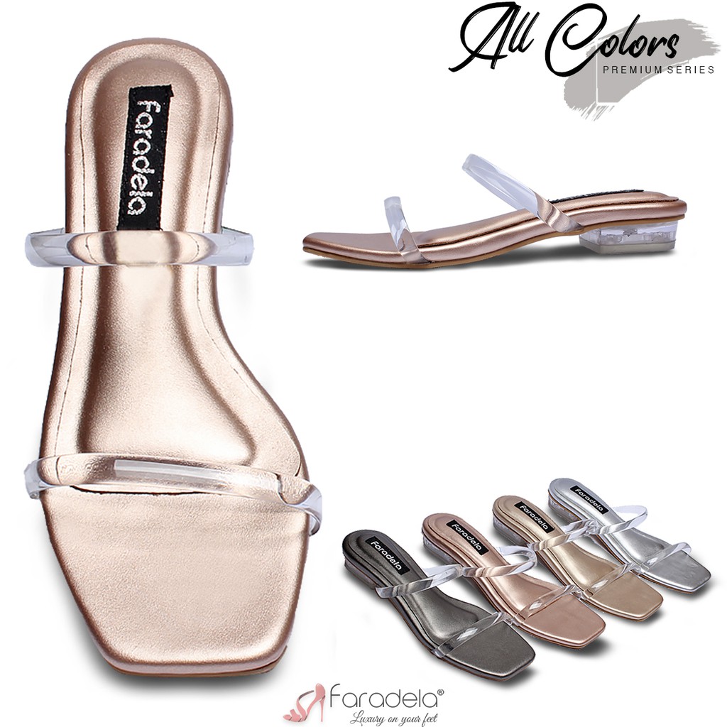 FARADELA Sandal Wanita Model Mika Hak Kaca F01 201 2 FARADELA Sandal Wanita Model Mika Hak Kaca F01 201 2