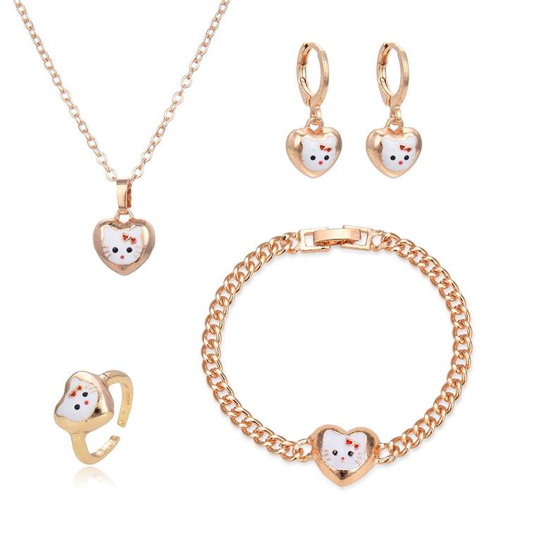 D0K8 HYL JEWELRY  set perhiasan titanium anak wanita anti lapis emas karat isi love  dan tidak luntu