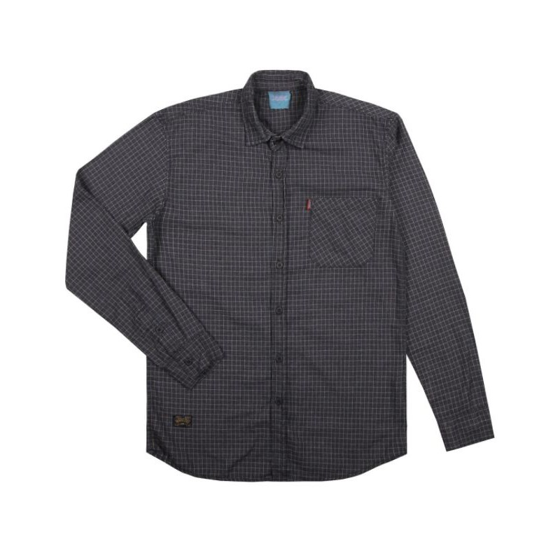Kemeja Panjang Pria WASH FLANNEL BLACK Wadezig Original