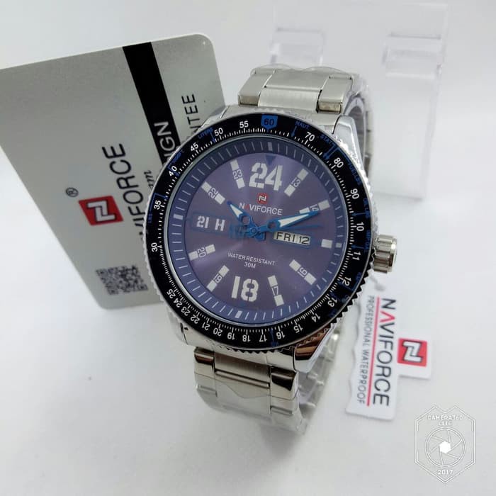 JAM TANGAN PRIA NAVIFORCE NF9102 RANTAI ORIGINAL TANGGAL HARI ANTI AIR ANALOG COWOK COD MURAH